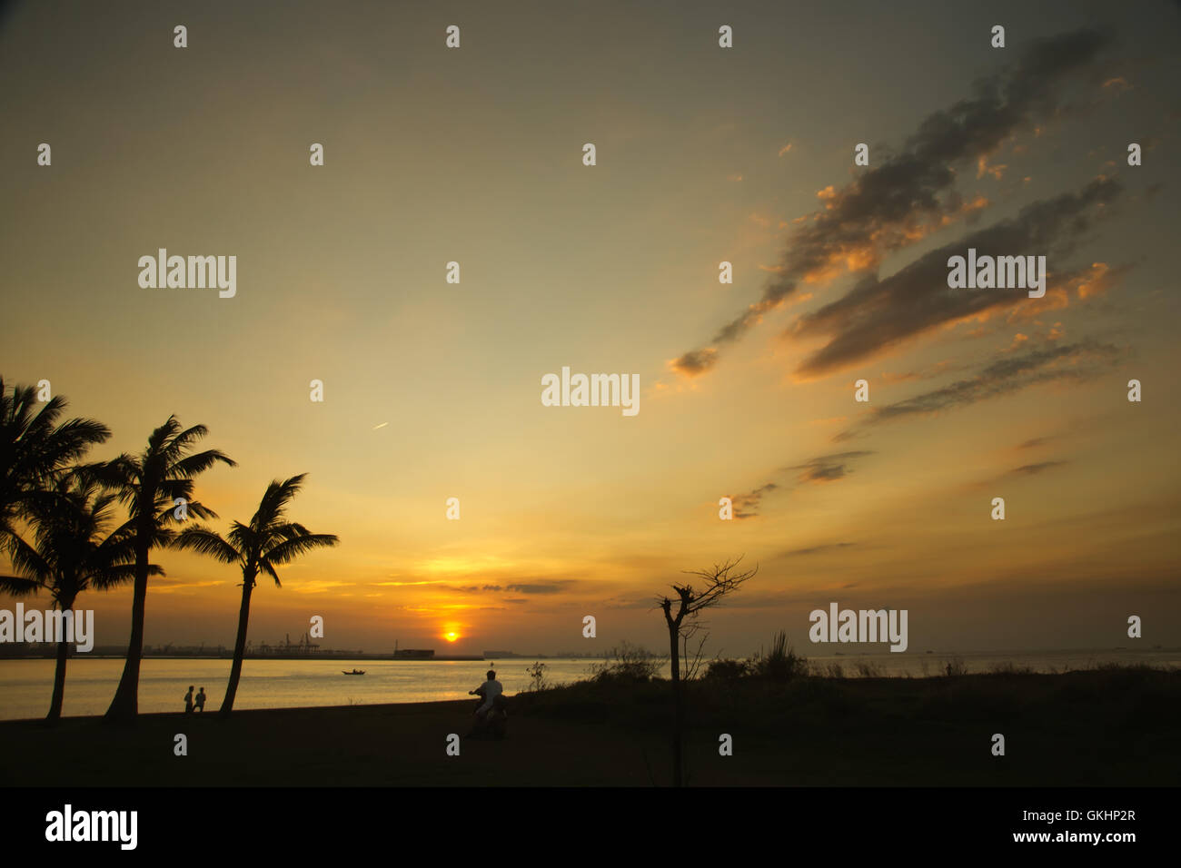 Ocean sunset background image Stock Photo - Alamy