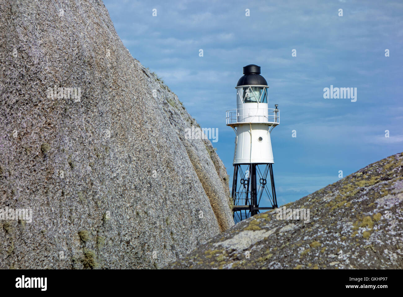 Lighthouse on Peninnis Head, St Mary's, Isles of Scilly, Cornwall, England Stock Photo