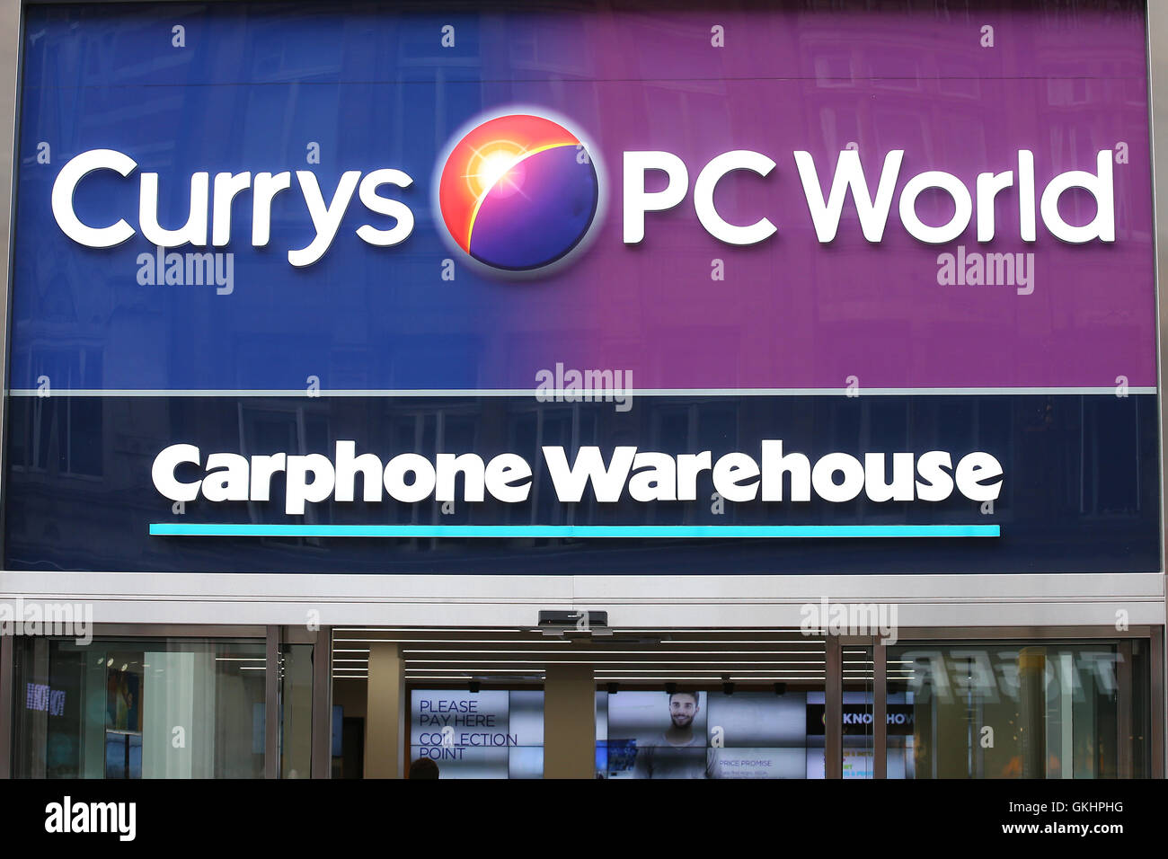 UK, London Currys, PC World, Carphone Warehouse is pictured on Oxford