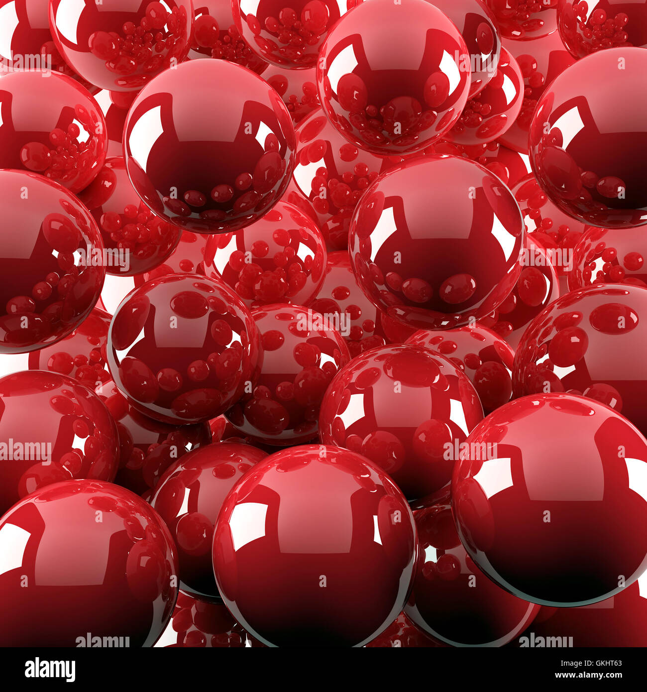 bright red shiny balls Stock Photo