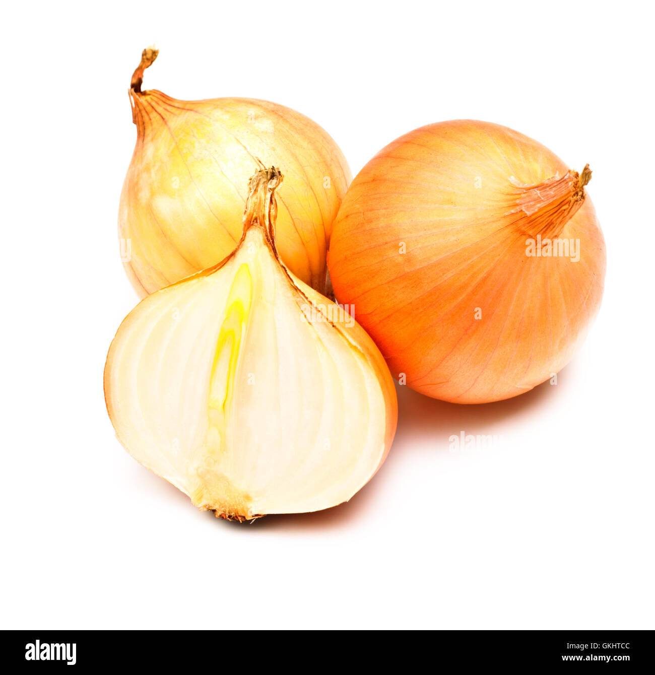Three fresh onions Cut Out Stock Images & Pictures - Alamy