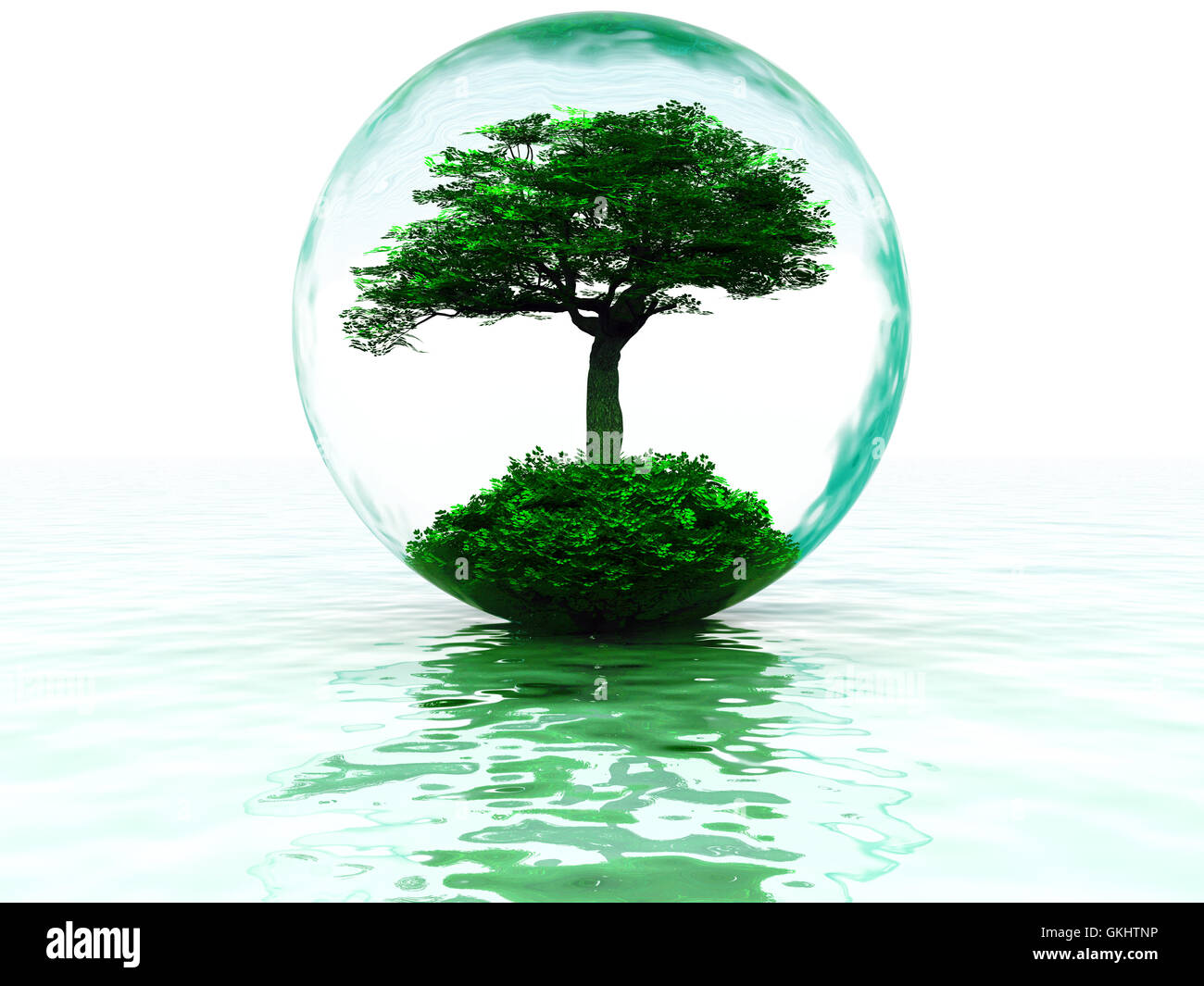 abstract liquid bubble with tree Stock Photo - Alamy