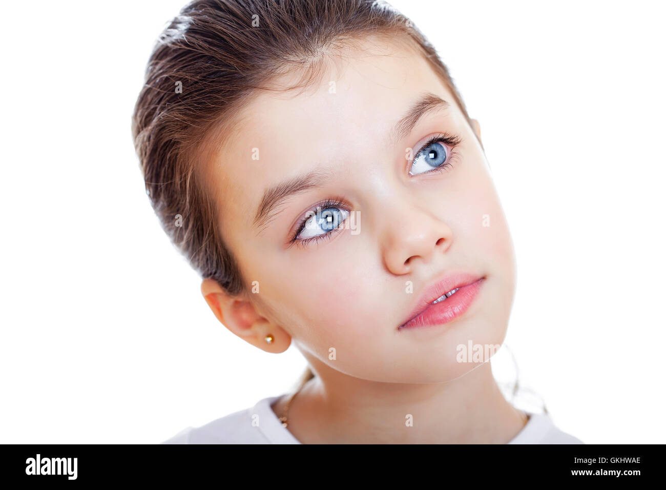 Profile beautiful little girl smiling hi-res stock photography and images -  Alamy