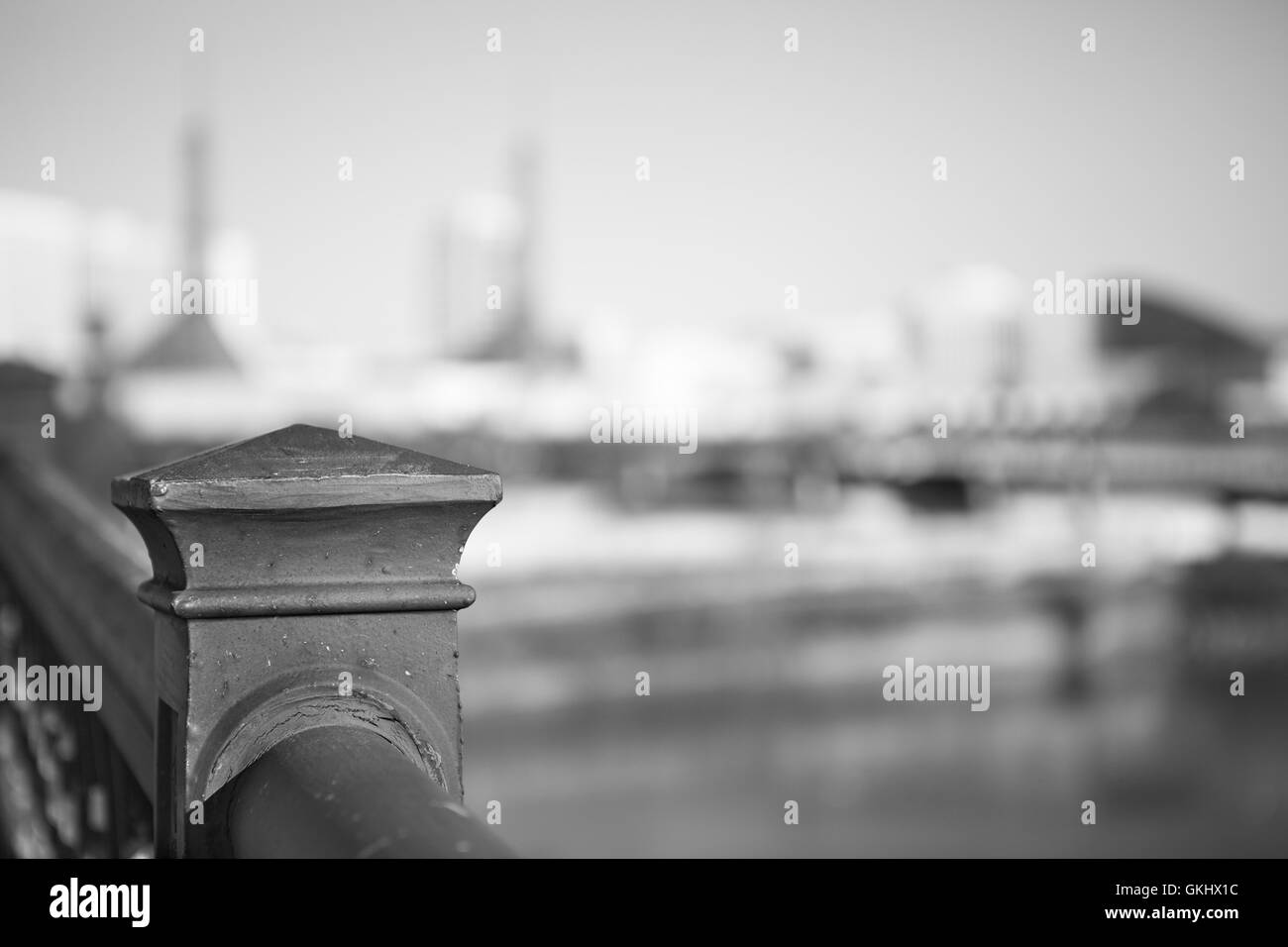 Railing Post with Soft Portland Stock Photo