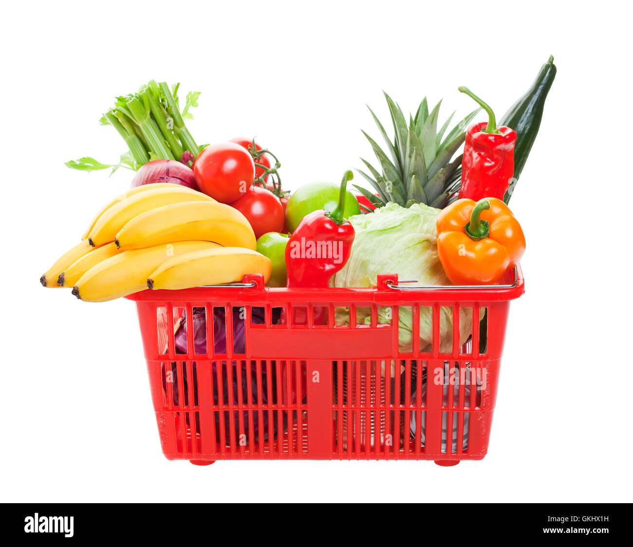 Grocery Shopping Basket Stock Photo Alamy