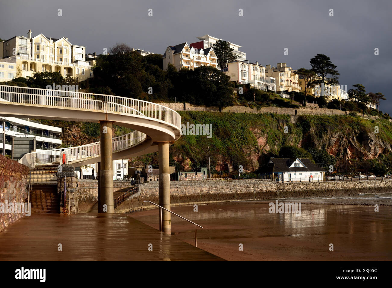 Stormy sky over Torquay seafront. Stock Photo