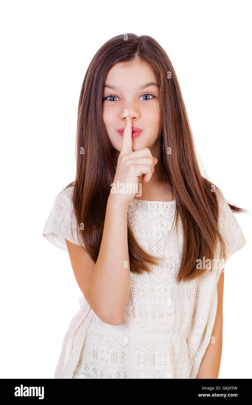 https://c8.alamy.com/comp/GKJ05W/young-beautiful-little-girl-has-put-forefinger-to-lips-as-sign-of-GKJ05W.jpg