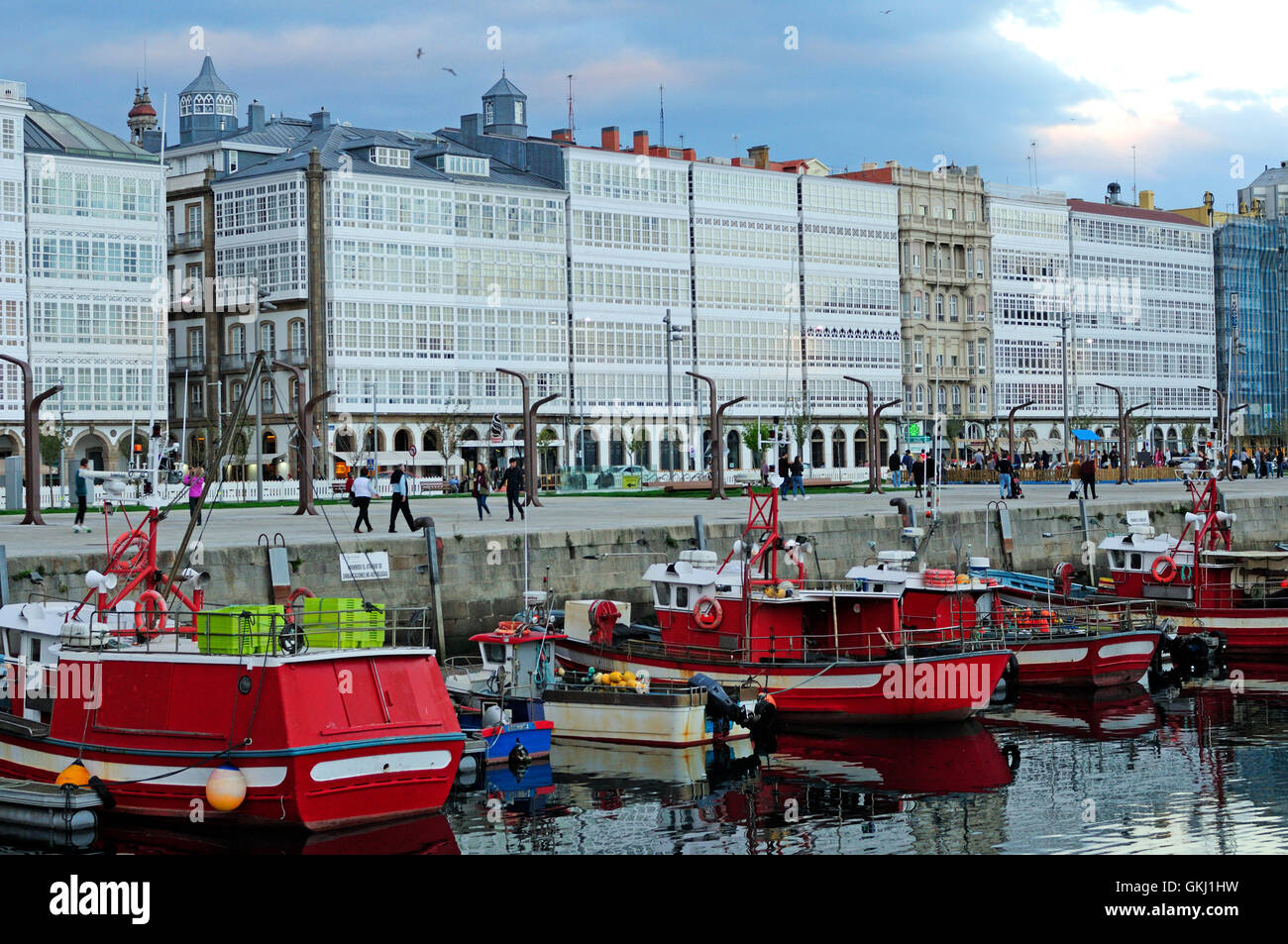 Port of A Coruña, and marina Stock Photo