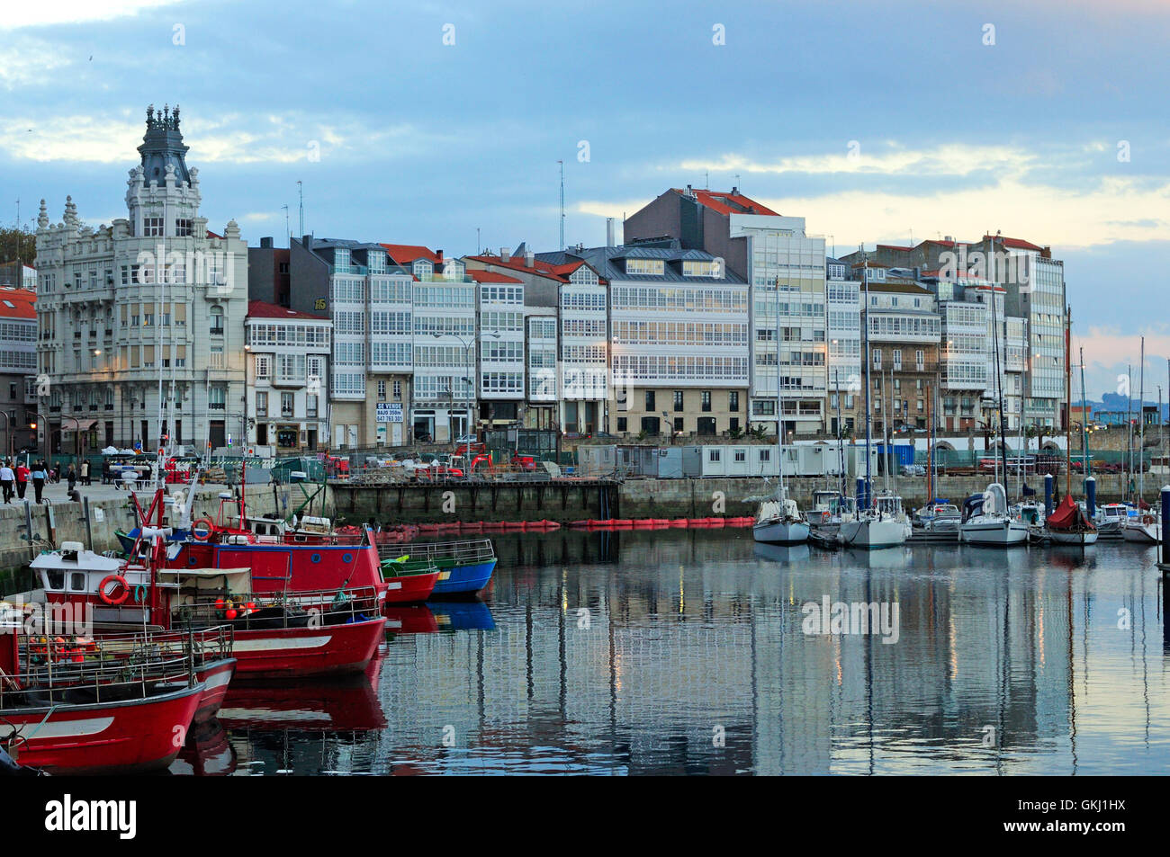 Port of A Coruña, and marina Stock Photo