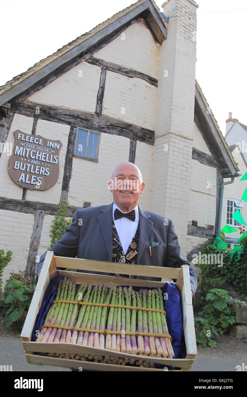 The famous Asparagus Auction at the Fleece Inn during the 2016 British Asparagus Festival