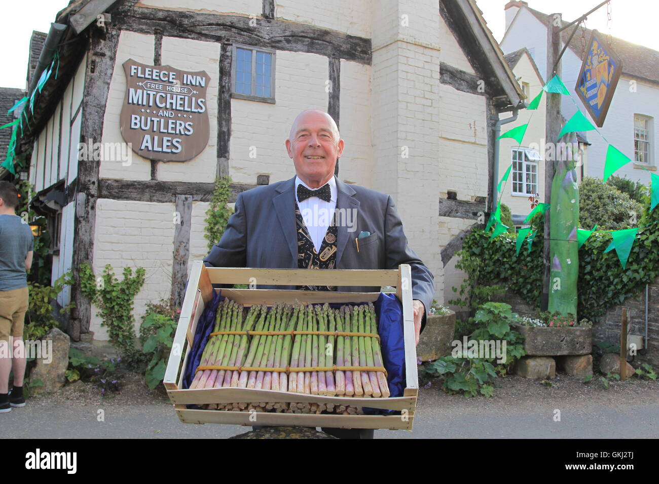 The famous Asparagus Auction at the Fleece Inn during the 2016 British Asparagus Festival