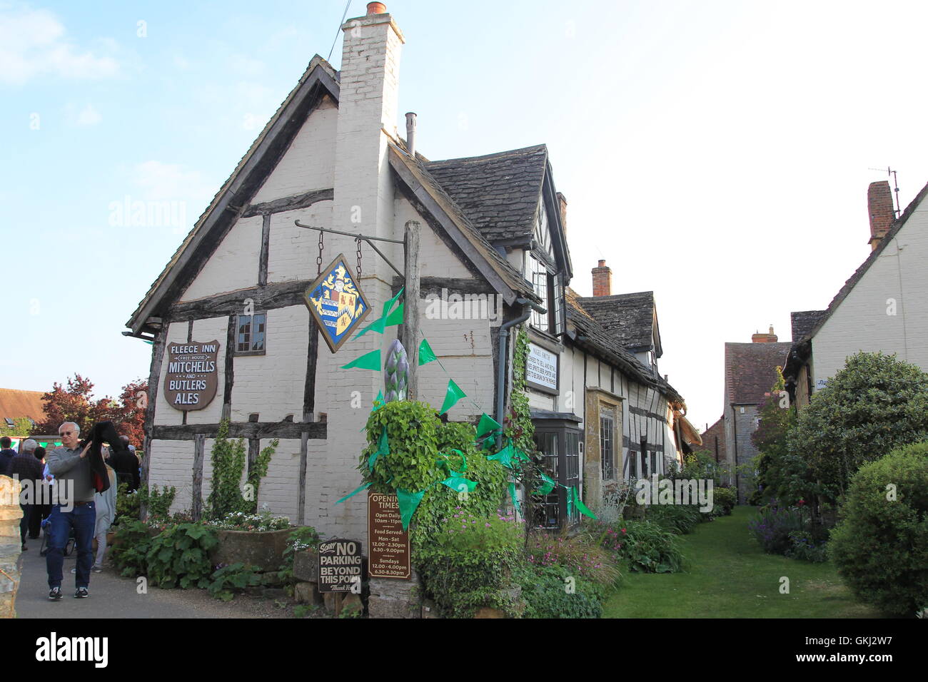 The famous Asparagus Auction at the Fleece Inn during the 2016 British Asparagus Festival