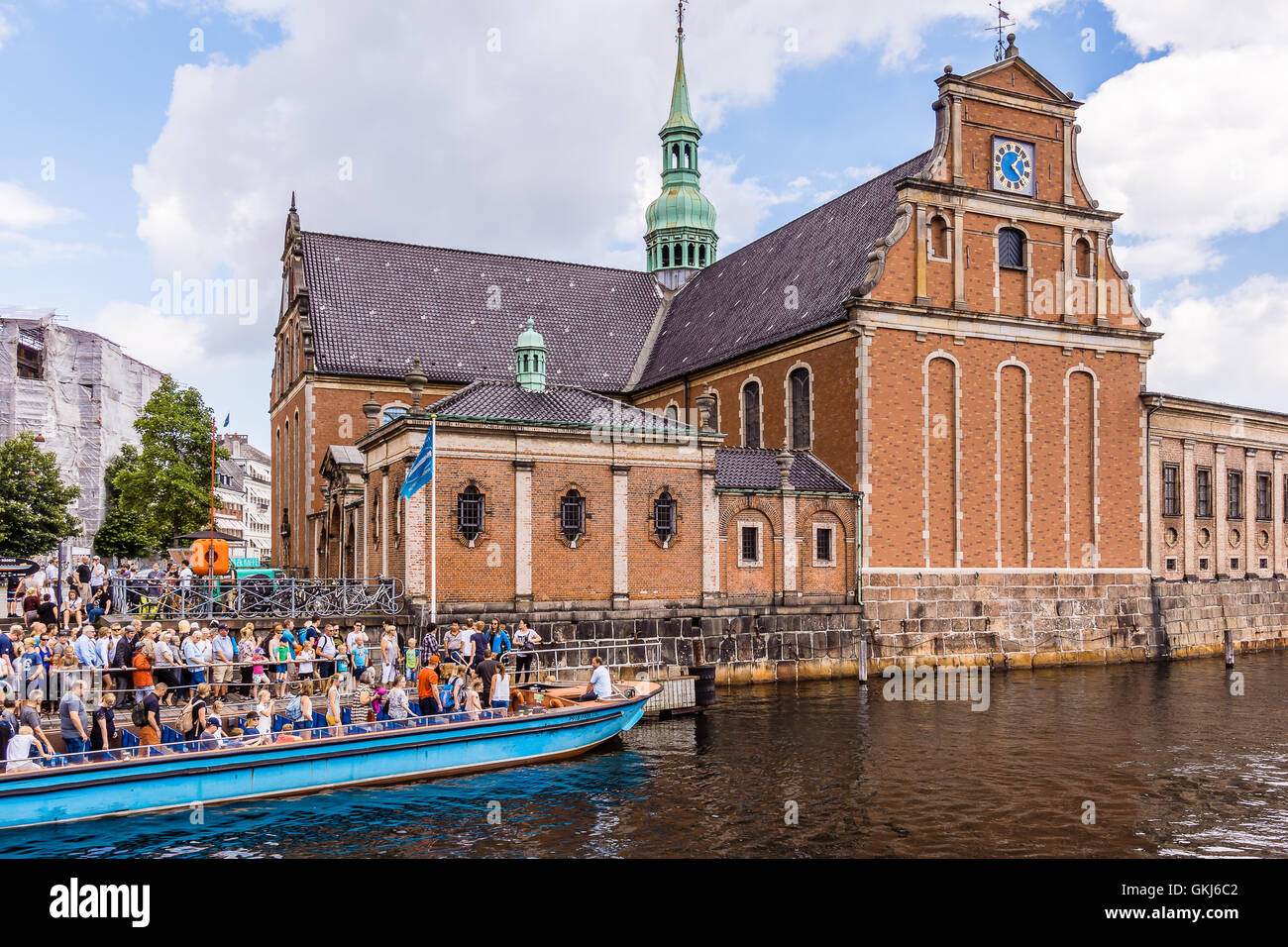 Canal tours, Holmens church, Copenhagen, Denmark, Stock Photo