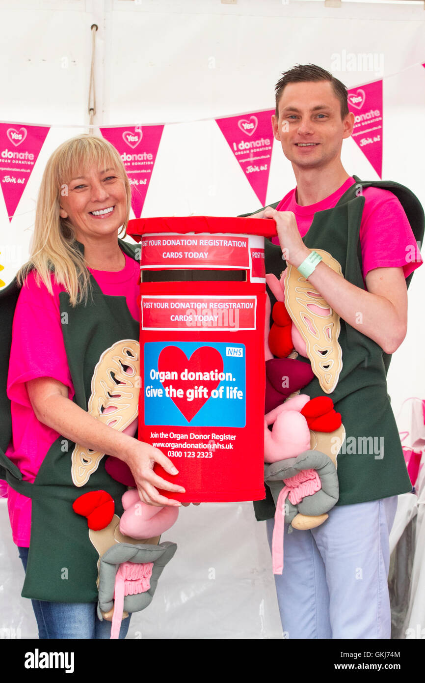 NHS campaign to encourage visitors to register for organ donation at Southport Flower Show, 2016