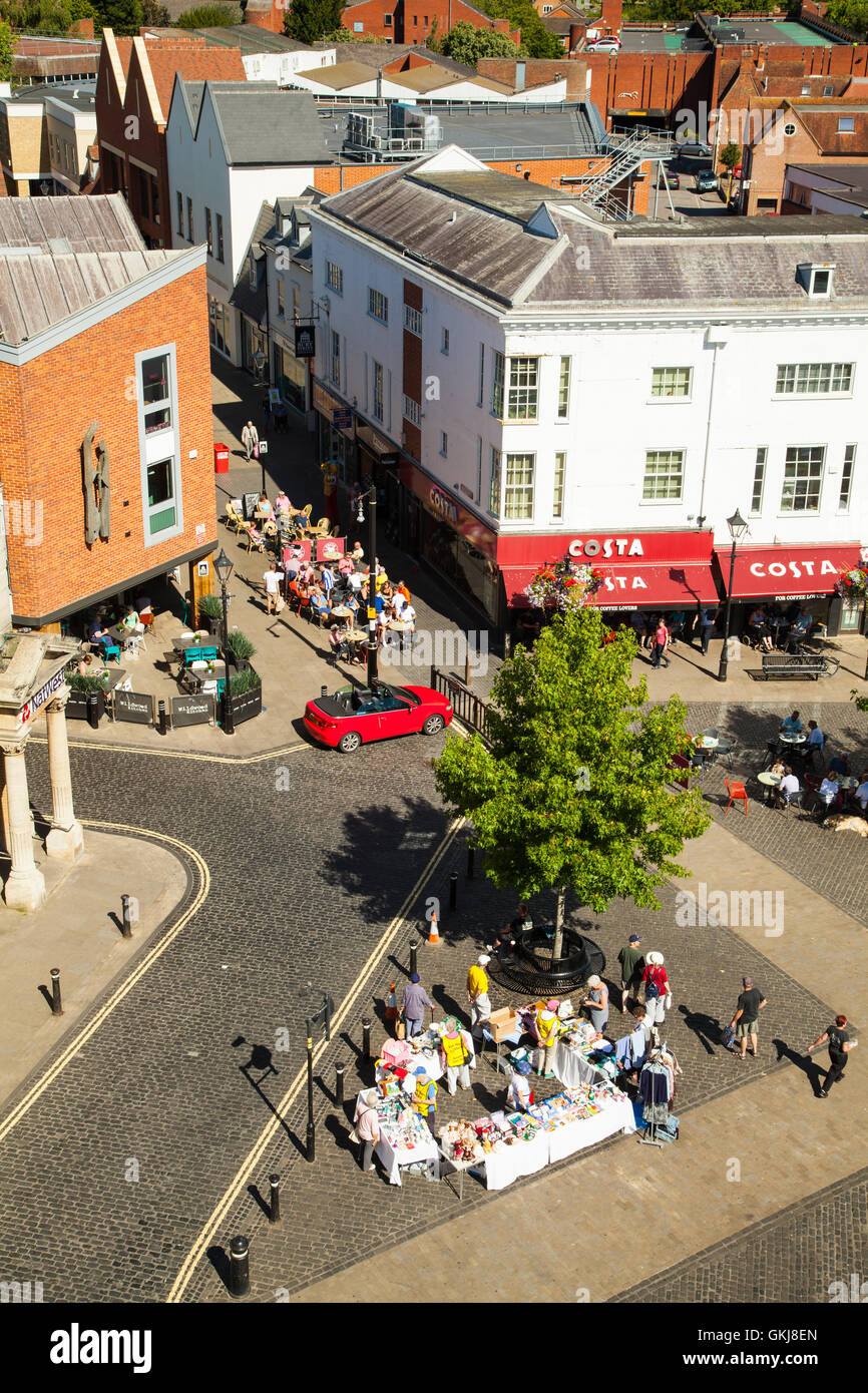Ariel view of Abingdon town center form the county hall and museum
