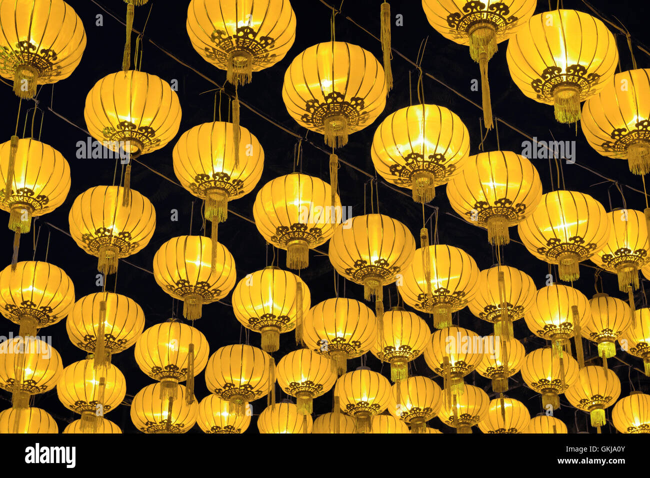 Golden chinese lantern in festival Stock Photo - Alamy