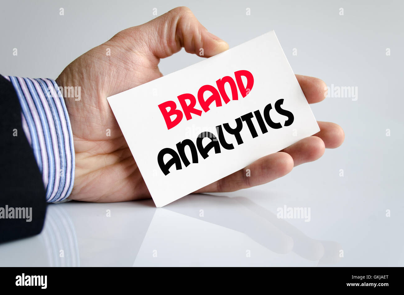 Brand analytics text concept isolated over white background Stock Photo ...