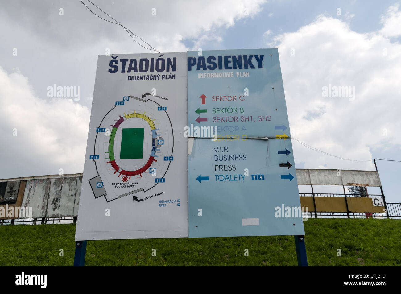 Pasienky Stadium – Štadión Pasienky,  home of Inter Bratislava Football Ground and a multi-purpose stadium in Bratislava in Slo Stock Photo