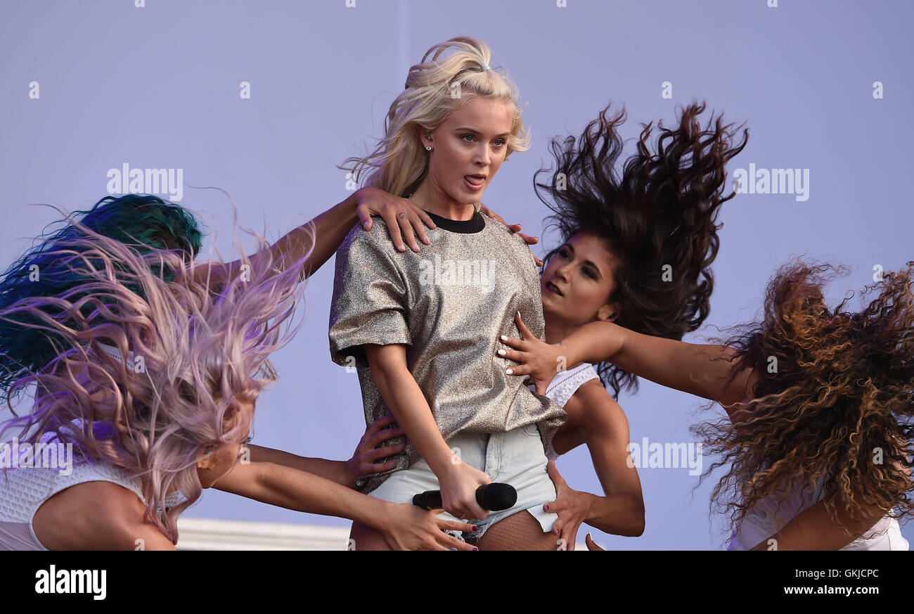 Zara Larsson performs on the MTV Stage during the V Festival at