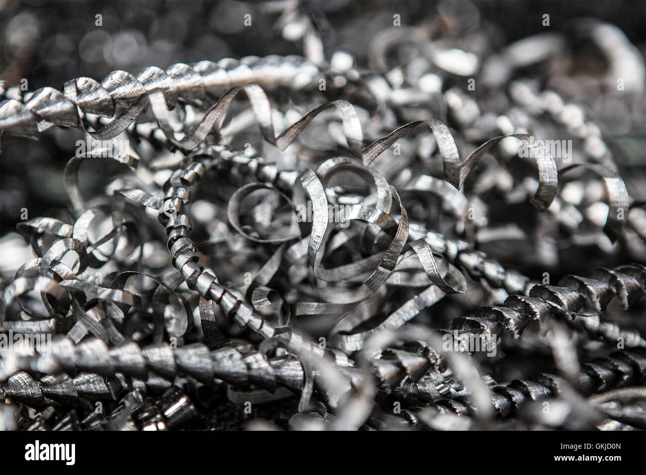 Pile of Metal swarf Stock Photo
