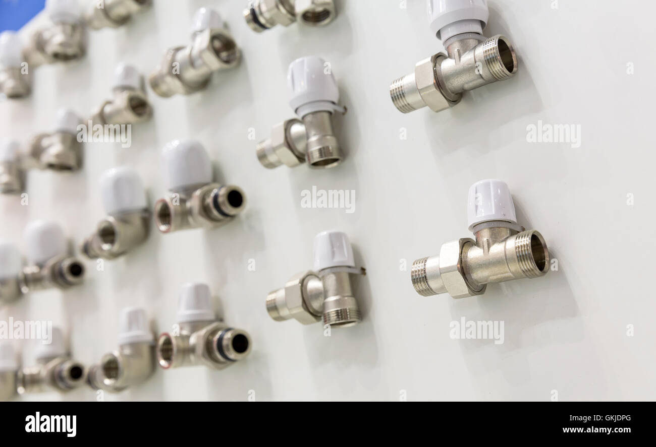 Set of pipe fittings and fixturing components Stock Photo Alamy