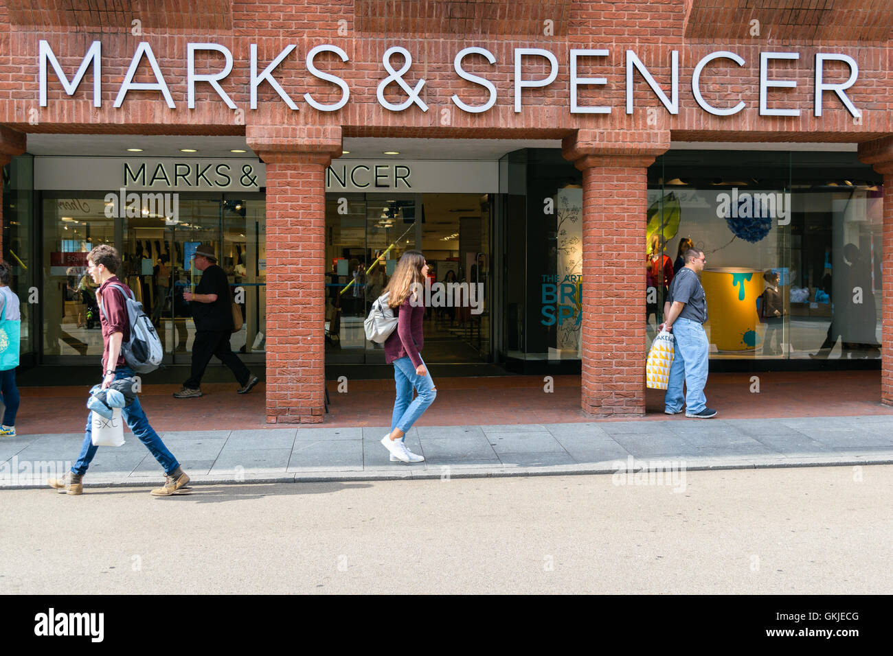 Exeter, United Kingdom - August 18, 2016: Exterior of the Marks & Spencer store in Exeter. Stock Photo
