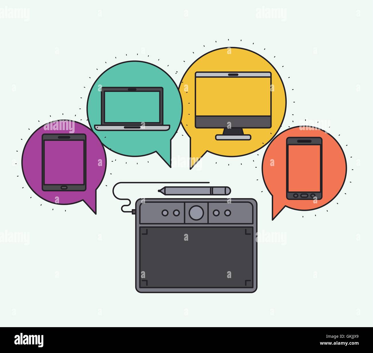 Network electronic devices communication Stock Vector Image & Art Alamy