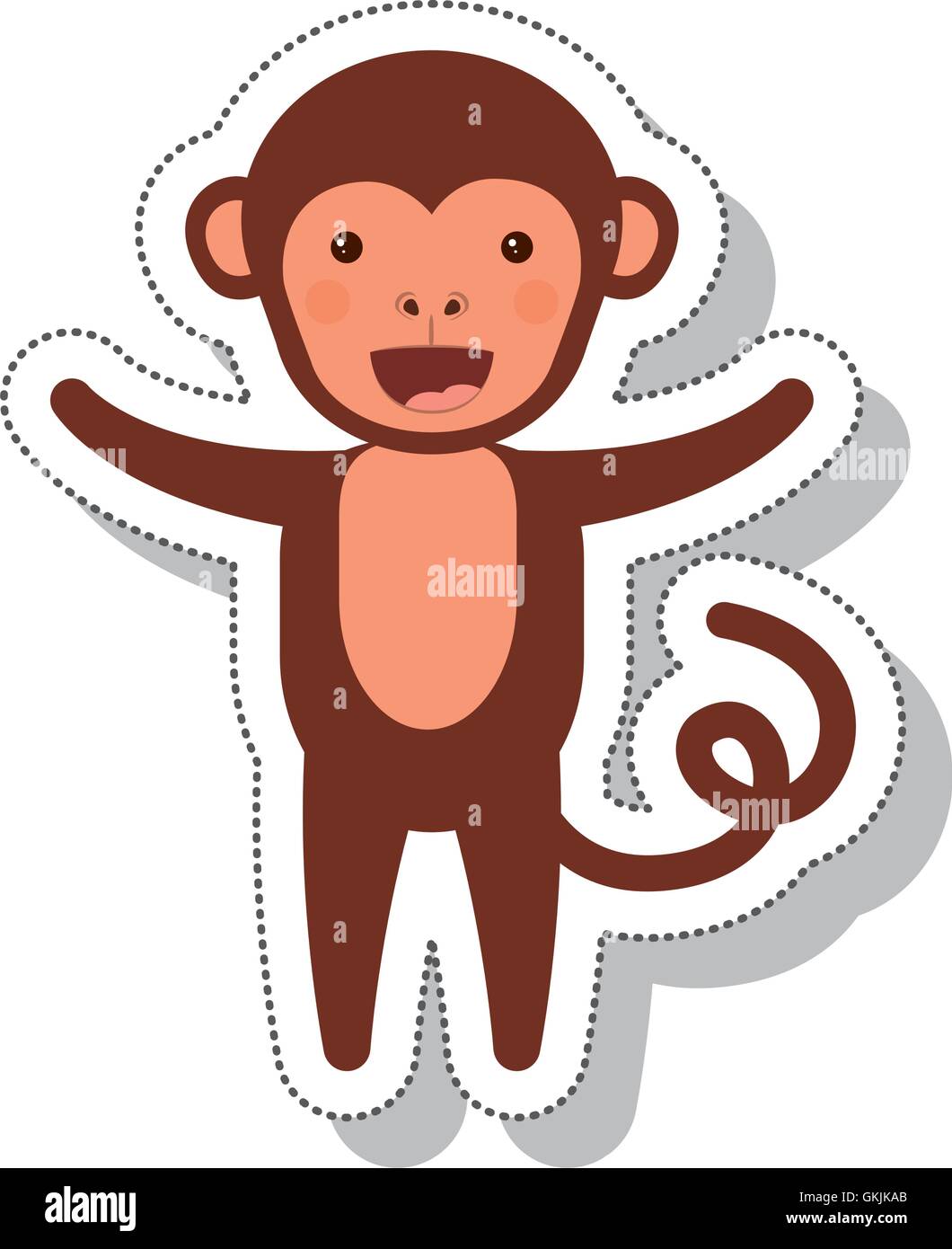 funny monkey isolated icon Stock Vector Image & Art - Alamy