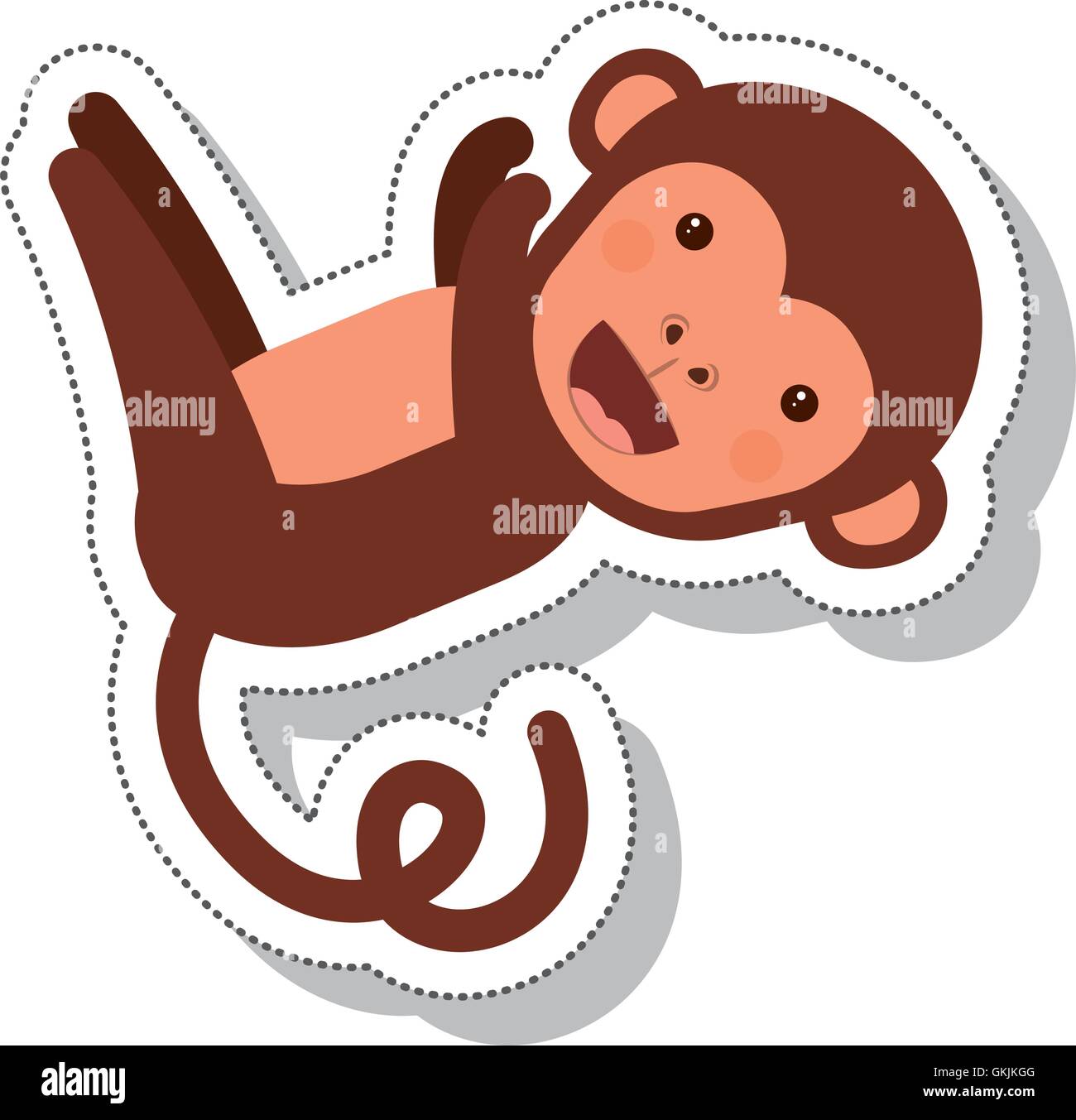 funny monkey isolated icon Stock Vector Image & Art - Alamy