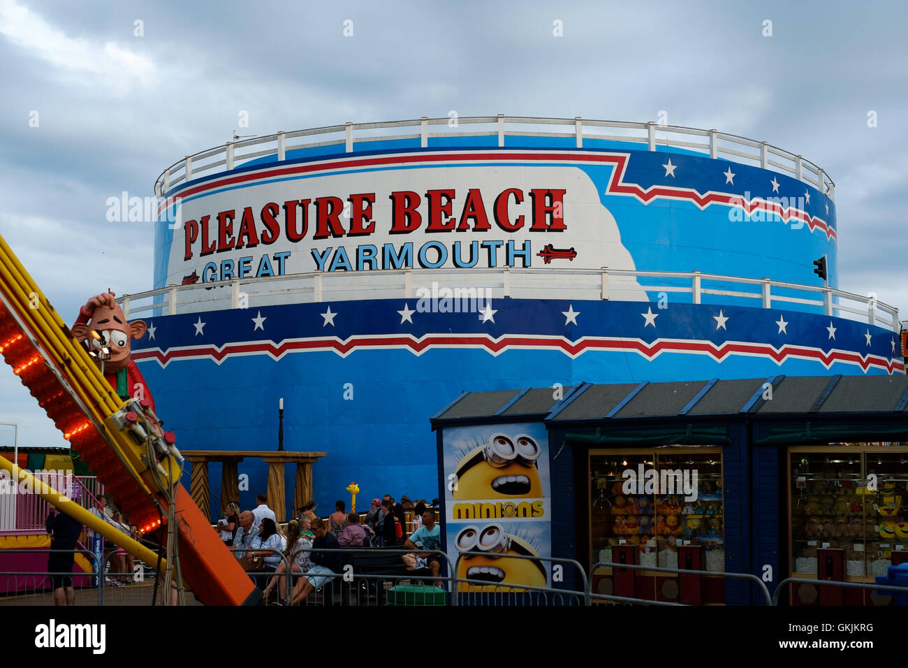 Great Yarmouth Pleasure Beach Rollercoaster Ride Stock Photo