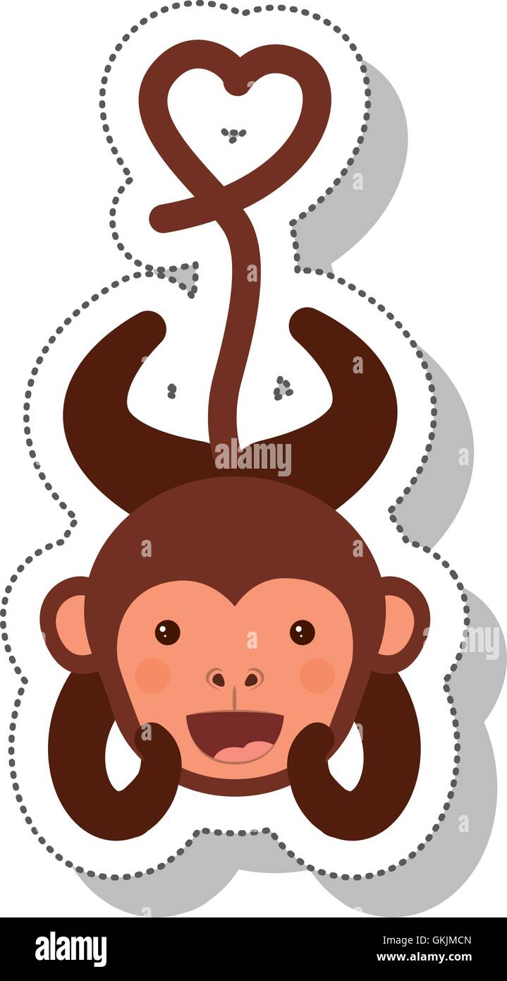 funny monkey isolated icon Stock Vector Image & Art - Alamy