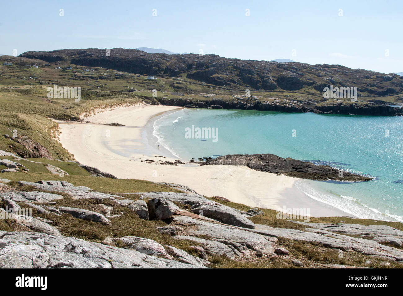 Scottish coastline in the Highlands, Oldshoremore Beach and Polin Bay. Stock Photo