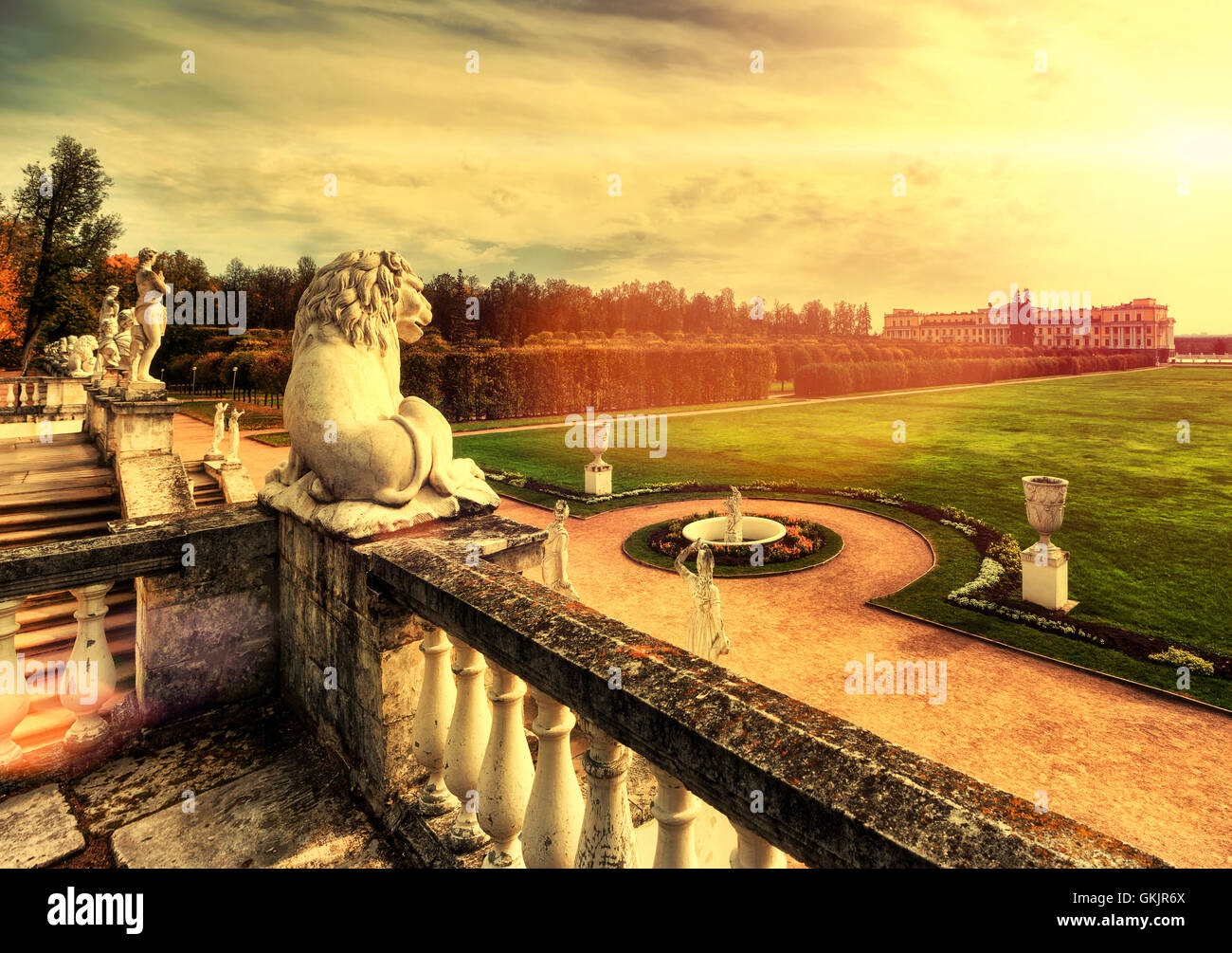 Museum-Estate of Arkhangelskoye. Arkhangelskoye - unique monument of Russian architecture of the manor Stock Photo