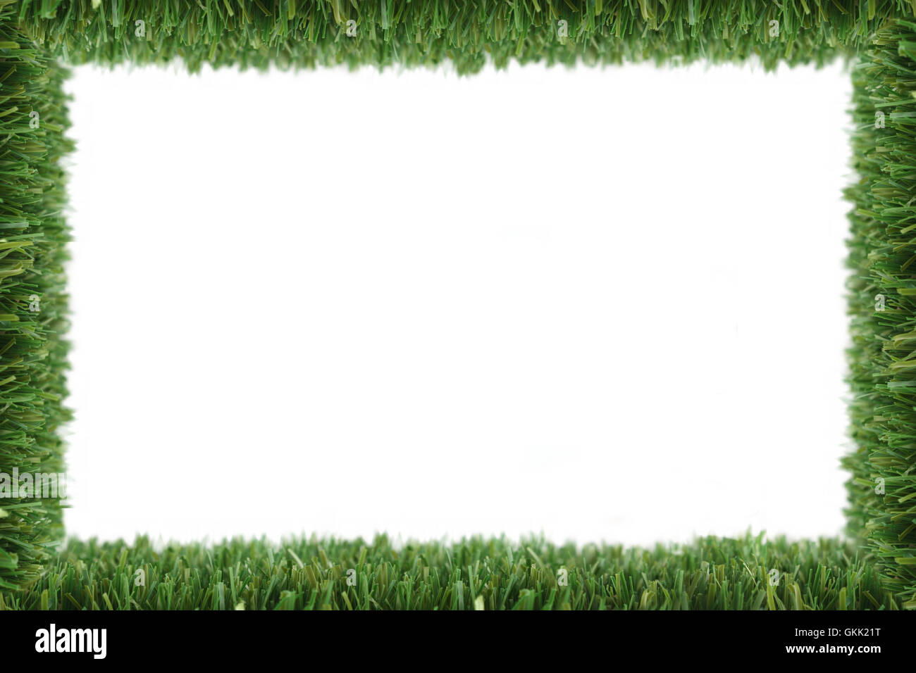 Grass frame with white background Stock Photo