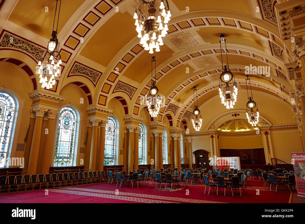 the great hall interior of Belfast City Hall belfast northern ireland Stock Photo