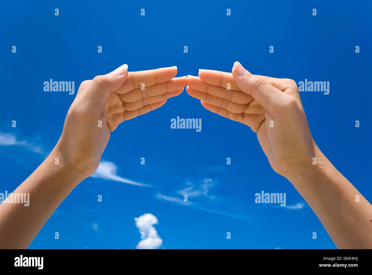 hand symbolizing house Stock Photo - Alamy