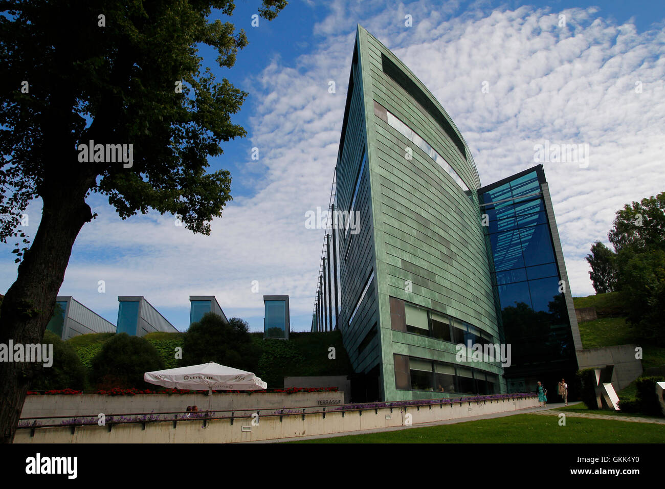 Kumu is an art museum in Tallinn, Estonia. Located in Kadriorg park Stock Photo