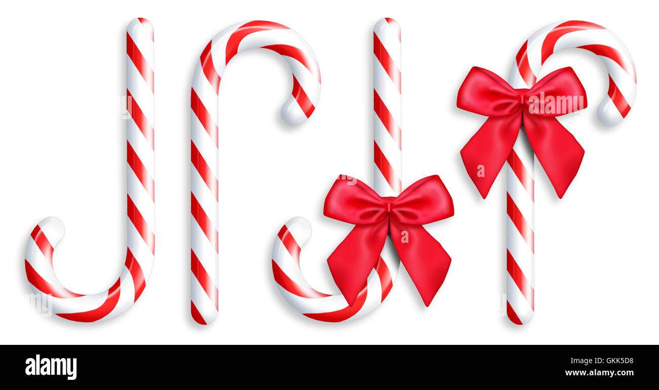 Illustrated Candy Canes Stock Photo