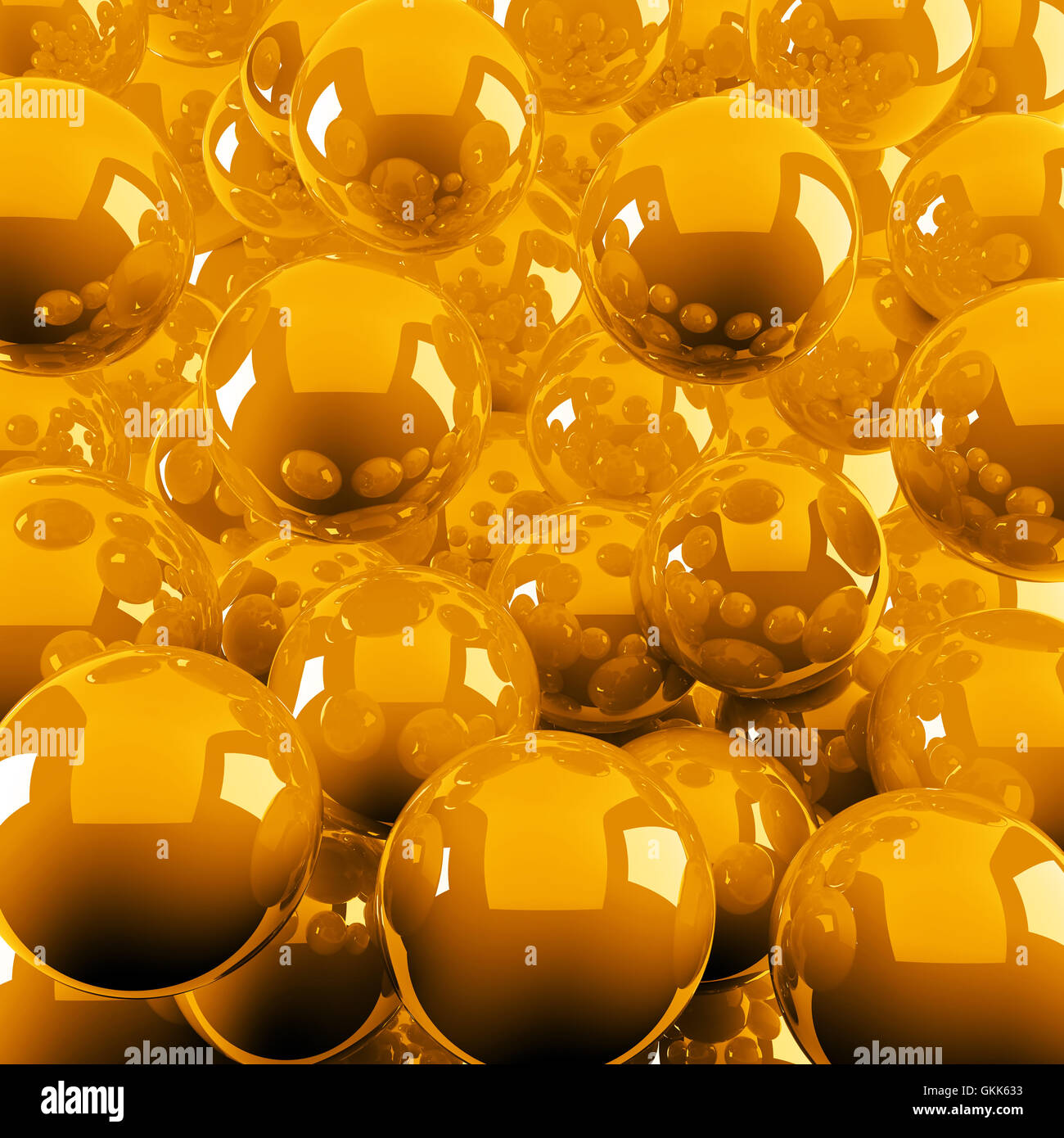 abstract background from bright orange shiny balls Stock Photo