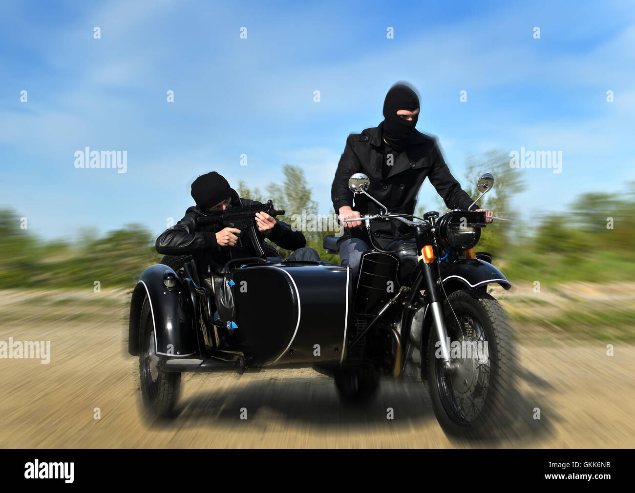 Two Man Motorcycle Racing Motorcycle sidecar machine gun hi-res stock photography and images - Alamy