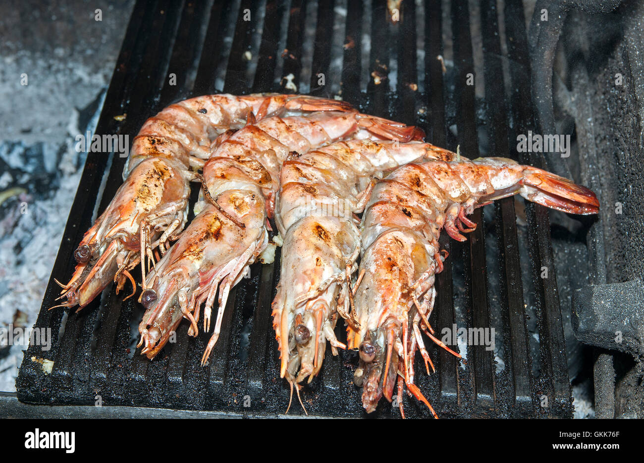 cooking shrimp on the grill Stock Photo - Alamy
