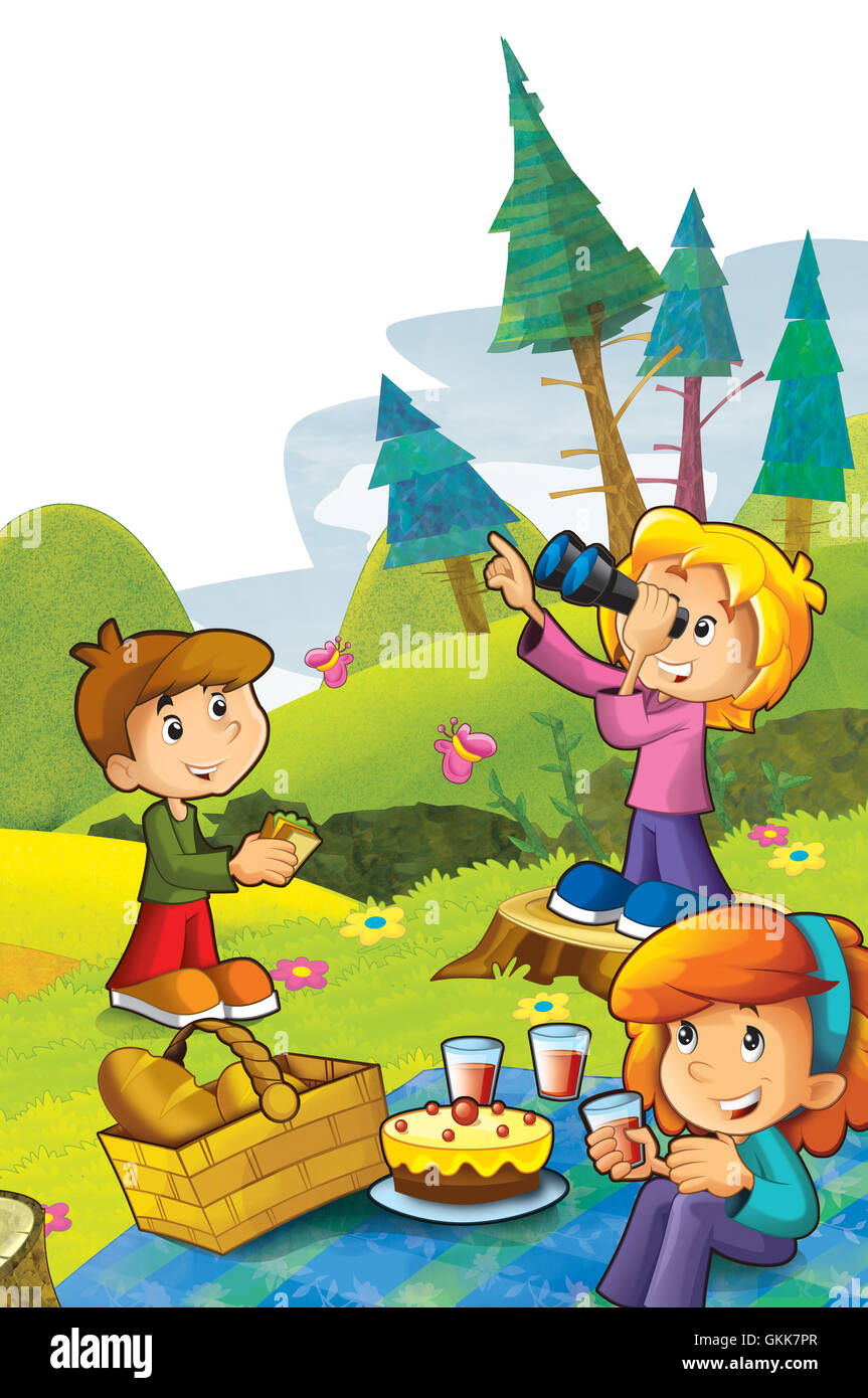 Picnic in the woods Stock Photo Alamy