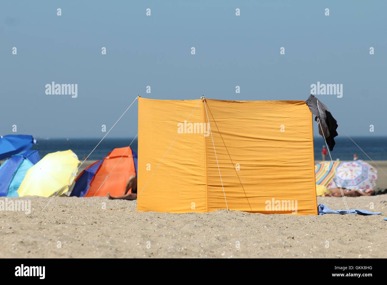 different sun protection gear at the beach Stock Photo Alamy