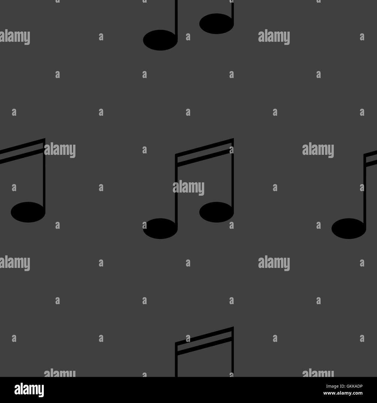 Music elements notes web icon. flat design. Seamless gray pattern Stock ...