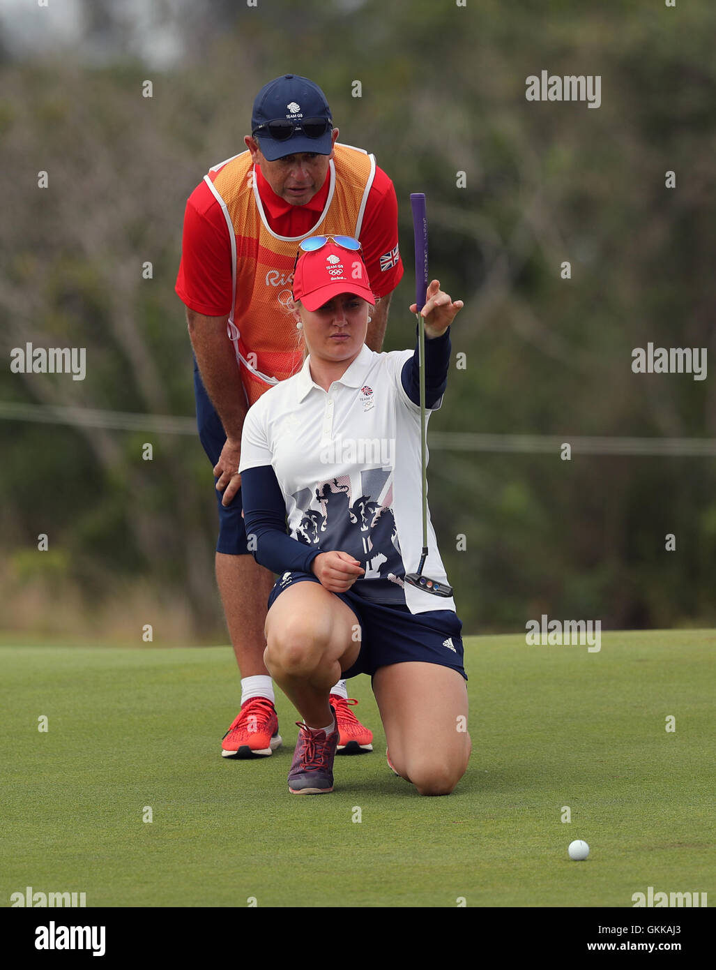 Great Britain s Charley Hull Lines Up A Putt During Her Final Round At 