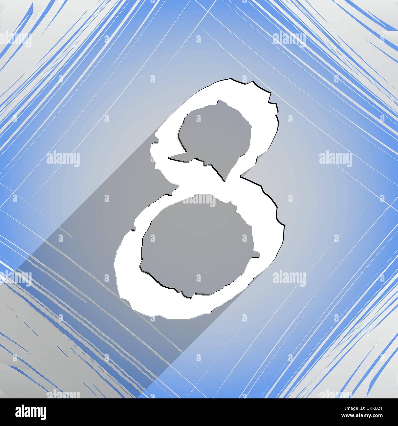 number Eight icon symbol Flat modern web design with long shadow and ...