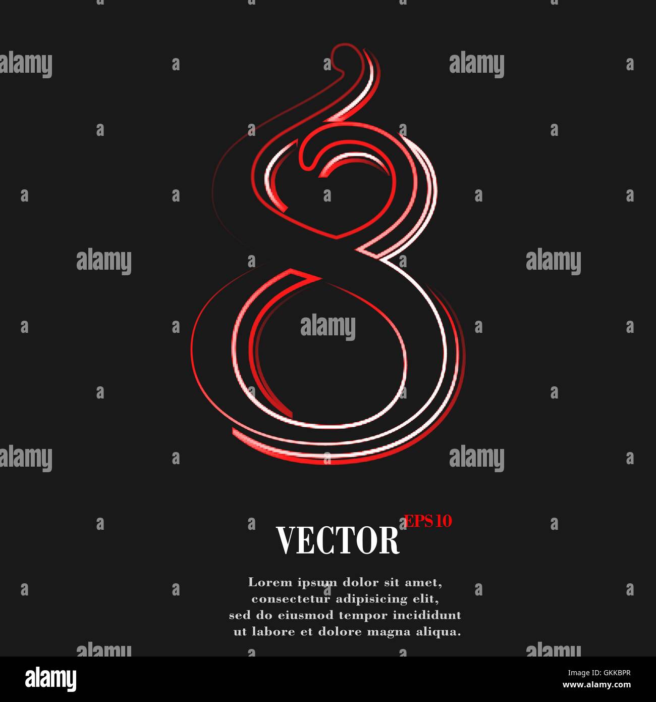 number Eight icon symbol Flat modern web design with long shadow and ...