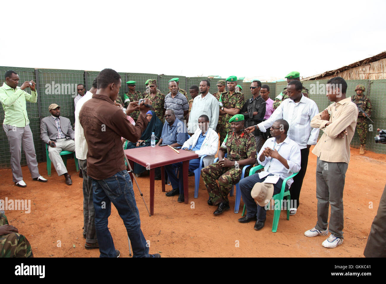 Militia men surrendered to AMISOM troops on 6th January 2014 in Kismayu. AU UN IST PHOTO / Ramadaan Mohamed Stock Photo