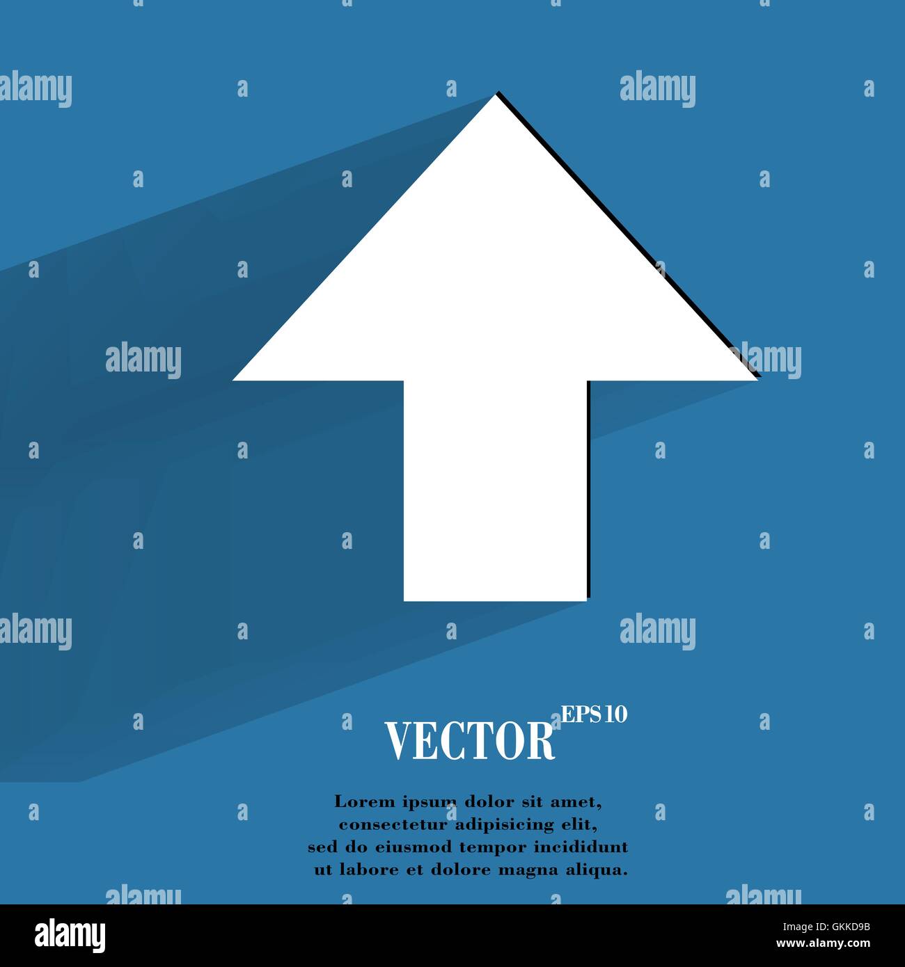 up arrow. Flat modern web button with long shadow and space for your ...