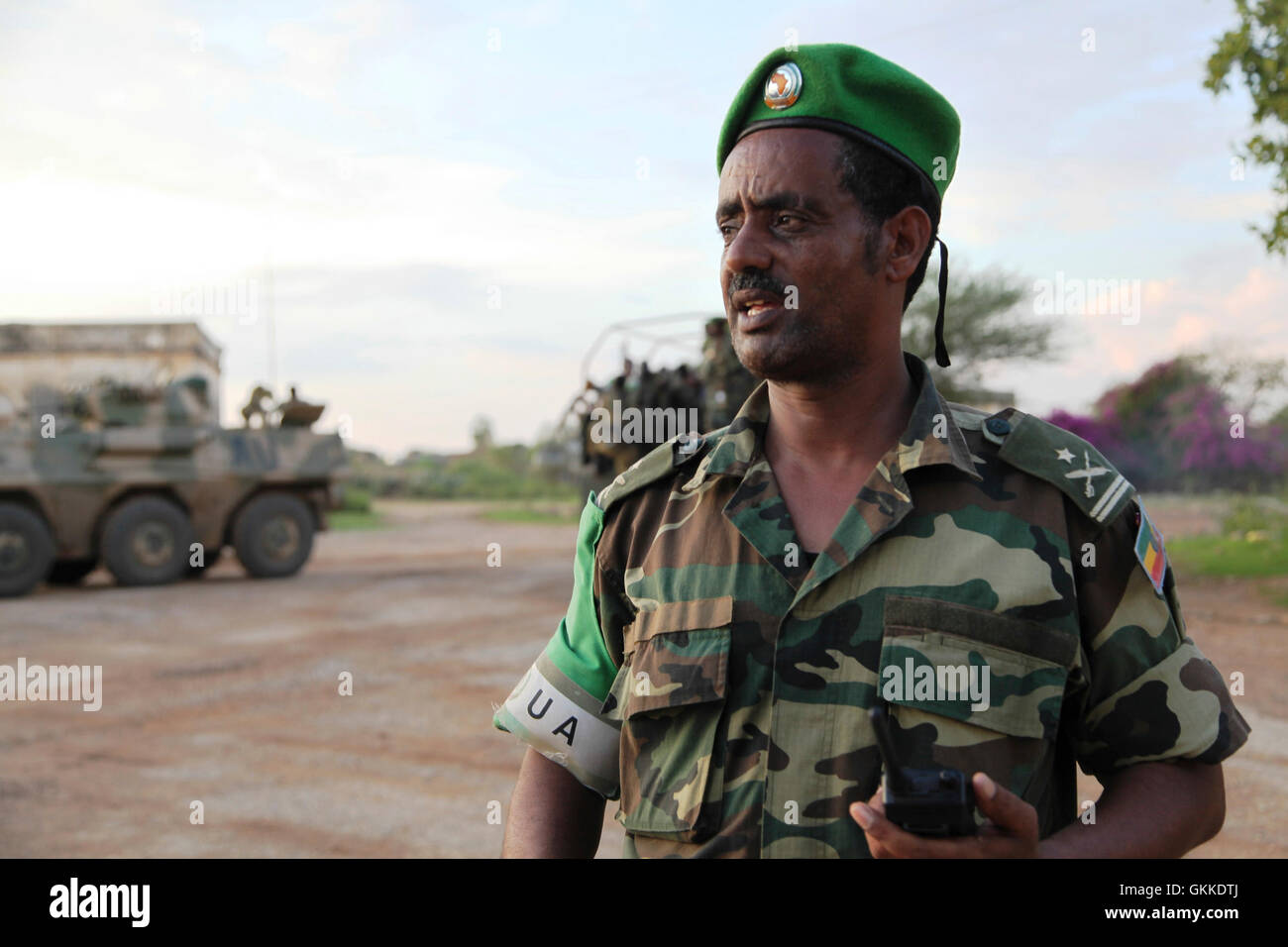 Major Kuhilen of AMISOM ENDF. AU UN IST PHOTO / Mahamud Hassan Stock Photo